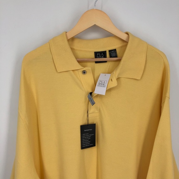 Jos A Bank Mens‎ Traveler Polo Size 2XLT Butter Yellow Short Sleeve Nwt - Picture 2 of 14